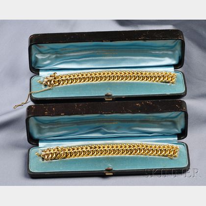 Pair of Antique 18kt Gold Bracelets, Tiffany & Co.