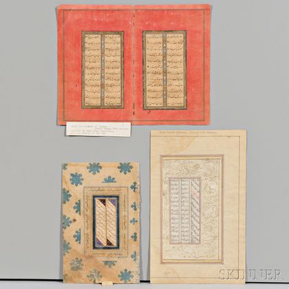 Two Folios and a Bifolium from Illuminated Manuscripts