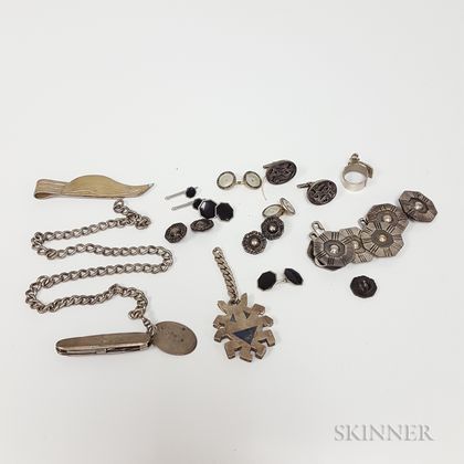 Group of Men's Silver Jewelry and Accessories