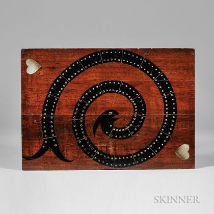 Black-painted and Mother-of-pearl-inlaid Walnut Game Board
