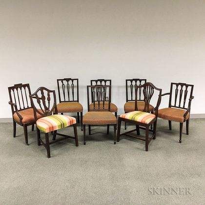 Eight Federal-style Carved Mahogany Chairs