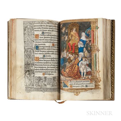 Book of Hours, Latin, Use of Paris, Printed on Parchment and Illuminated, Paris, Early 16th Century.