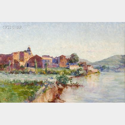 Louis Gaidan (French, 1847-1925) Along the River