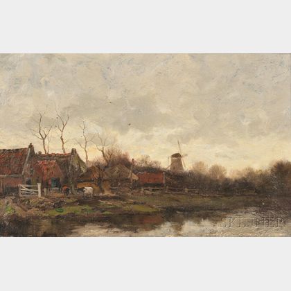 Charles Paul Gruppe (American, 1860-1940) Windmill, Holland