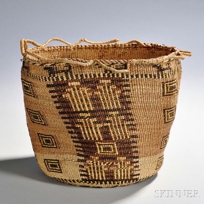 Skokomish (Twana) Flexible Twined Basket