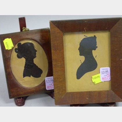 Two Framed Silhouettes of Ladies