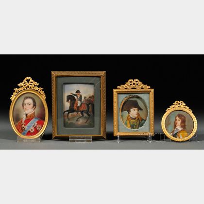 Four Portrait Miniatures of Gentlemen