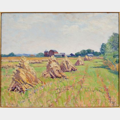 Attributed to William R. Watson (American, 1881-1968) Haystacks and Barns