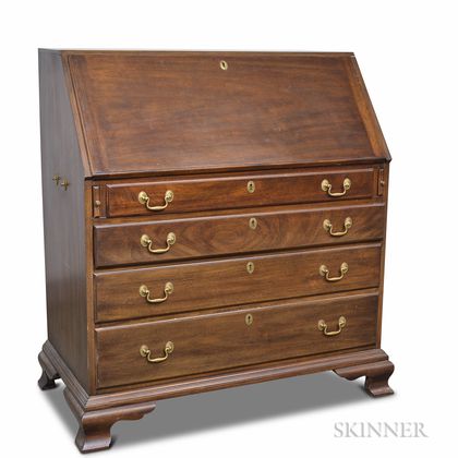 Kittinger Chippendale-style Mahogany Slant-lid Desk