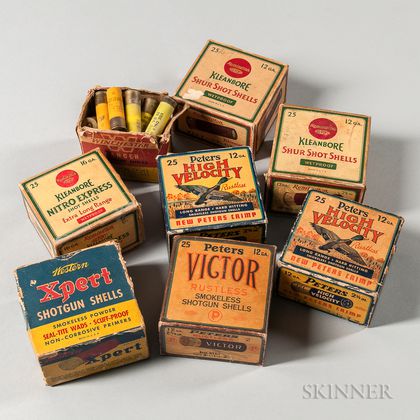 Eight Vintage Shotgun Shell Boxes