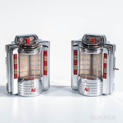 Two Coin-operated Wall-mount Diner Booth Jukeboxes