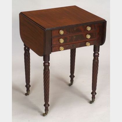 Federal Mahogany Carved Work Table