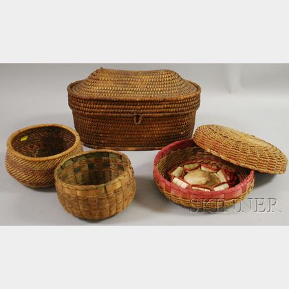 Four Assorted Woven Baskets