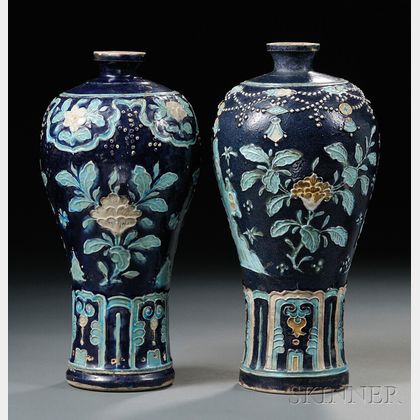 Pair of Fahua -style Meiping Vases
