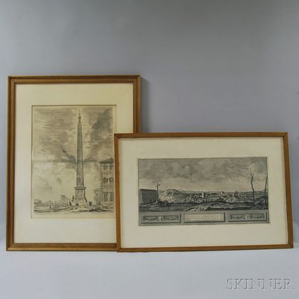 Two Framed European Historical Etchings