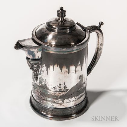Silver-plated Flagon with Arctic Scene