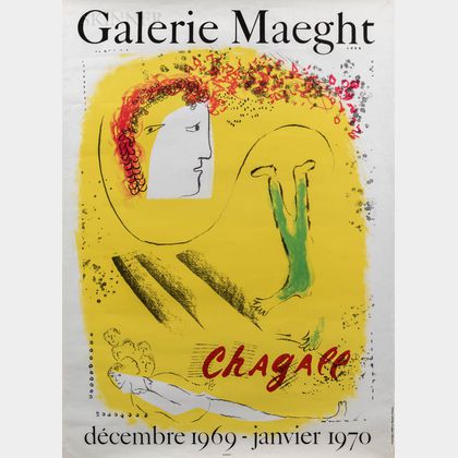 After Marc Chagall (Russian/French, 1887-1985) Galerie Maeght Chagall (Le Fond Jaune)