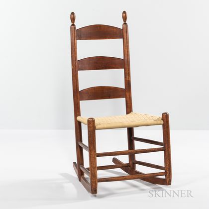 Shaker Red-stained Rocking Chair