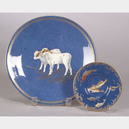 Two Wedgwood Powder Blue Decorated Bone China Items