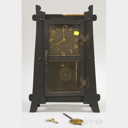 Arts & Crafts Oak Mantel Clock