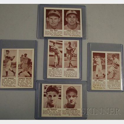 Five 1941 Double Play Baseball Cards