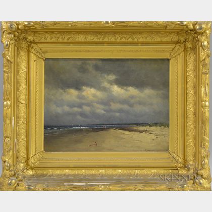 Horace Greeley Hewes (American, 1849-1927) Beach Beneath a Cloudy Sky