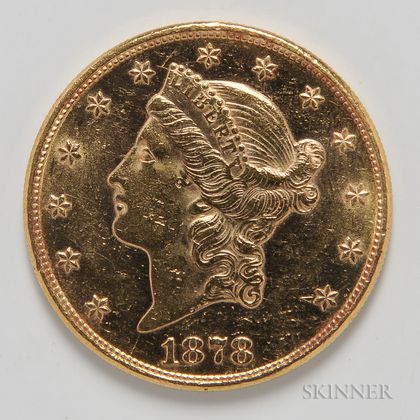 1878 $20 Liberty Head Double Eagle Gold Coin