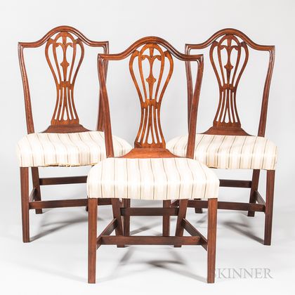 Three Federal Shield-back Side Chairs