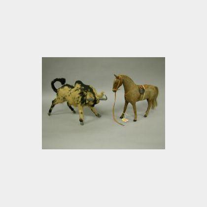 Toy Hide-Covered Horse and a Yak. 