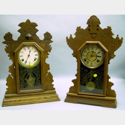 Two Gingerbread Shelf Clocks