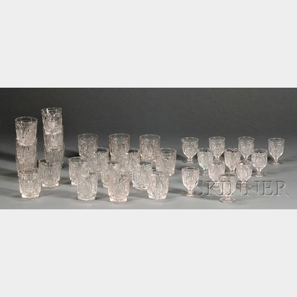 New England Pineapple Colorless Pressed Pattern Glass Items