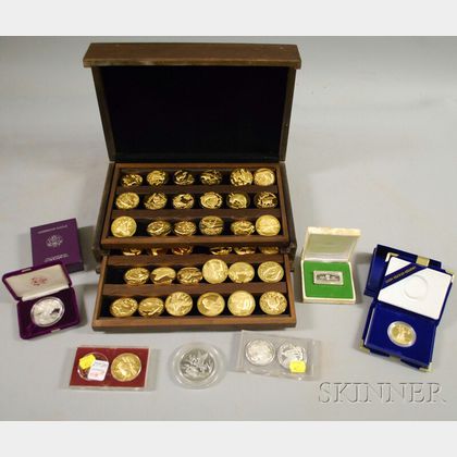 Group of Mostly Sterling Silver Medals, Coins, and Commemoratives