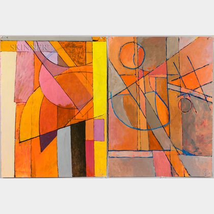 Irving B. Haynes (American, 1927-2005) Two Unframed Abstract Works on Paper