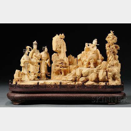Ivory Carving of a Large Figural Group