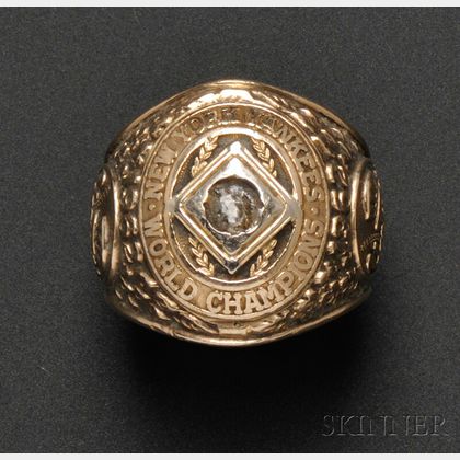 1962 New York Yankees World Series 10kt Gold and Diamond Ring