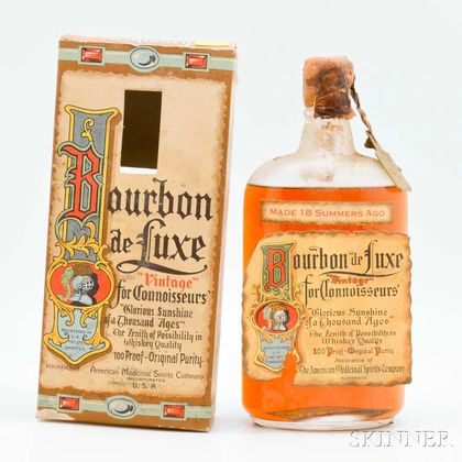 Bourbon de Luxe 18 Summers Old 1916, 1 pint bottle (oc) 