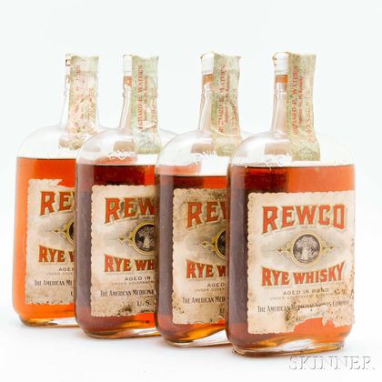 Rewco Rye Whiskey 15 Years Old 1917, 4 pint bottles (oc) 