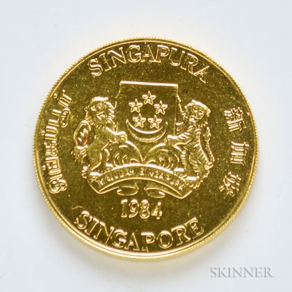 1984 Singapore $10 One Oz. Gold Coin.