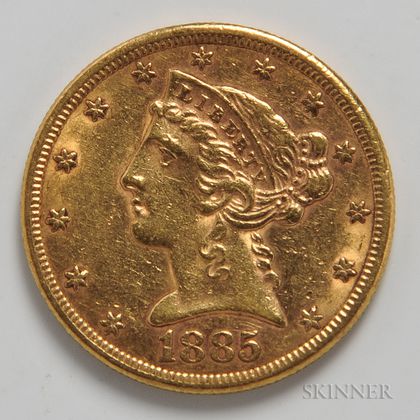 1885-S $5 Liberty Head Gold Coin