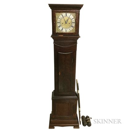 Reproduction James Delaunce Walnut Veneer Tall Case Clock