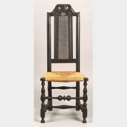 William and Mary Black Painted Side Chair