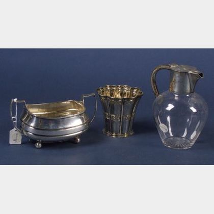 Two English Silver and Silver Mounted Tablewares