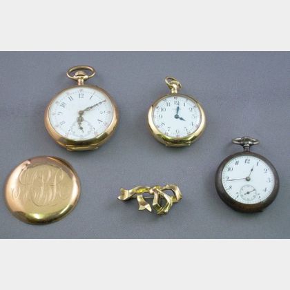 Two 14kt Gold Open Face Pocket Watches and Another