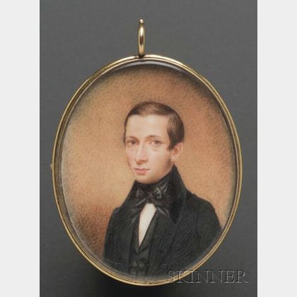 Portrait Miniature of "Francis E. Childs at the age of 21,"