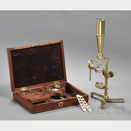 Brass Cased Gould-type Compound Microscope and Compendium