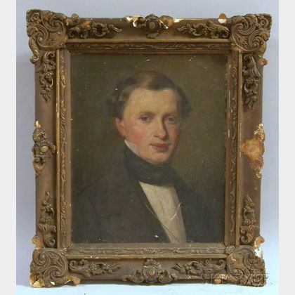 Anglo/American School, 19th Century Portrait Head of a Gentleman.