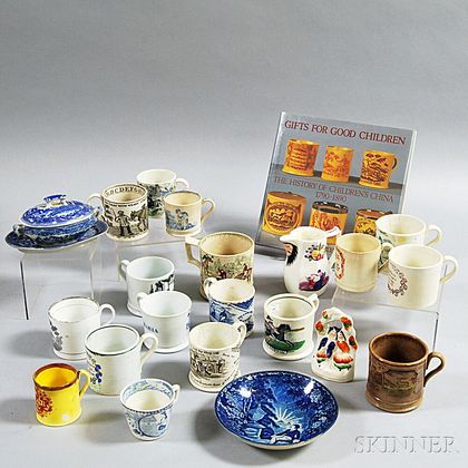 Twenty-one Pieces of Transfer-decorated Pottery