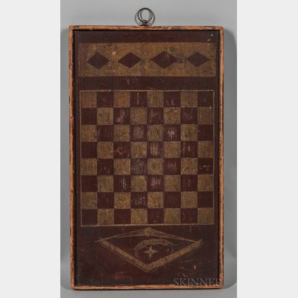 Small Rectangular Paint-decorated Checkerboard