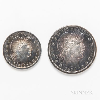 1893-S Barber Half Dollar and Quarter