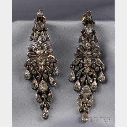 Silver and Paste Earpendants, 